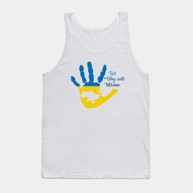 We stay with Ukraine, Fuck Putin, Stand with Ukraine, Stop War, Middle Finger, Anti Putin, Strong Ukraina Tank Top by Sapfo